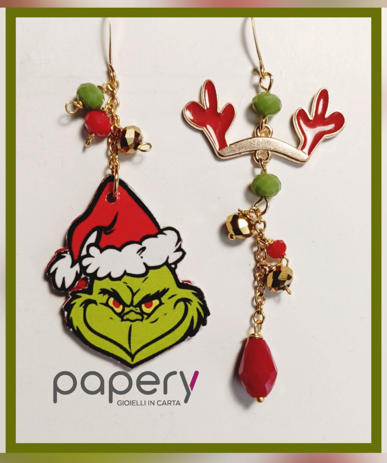 Orecchini di carta Il Grinch