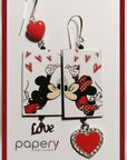 Orecchini di carta Minnie e Topolino innamorati