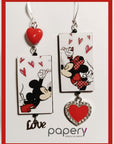 Orecchini di carta Minnie e Topolino innamorati