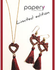 Orecchini e collana Cuori bordeaux