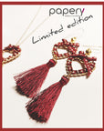 Orecchini e collana Cuori bordeaux