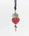 Collana Cuore sacro rosso pendente