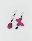 Orecchini di carta Farfalle animalier fucsia