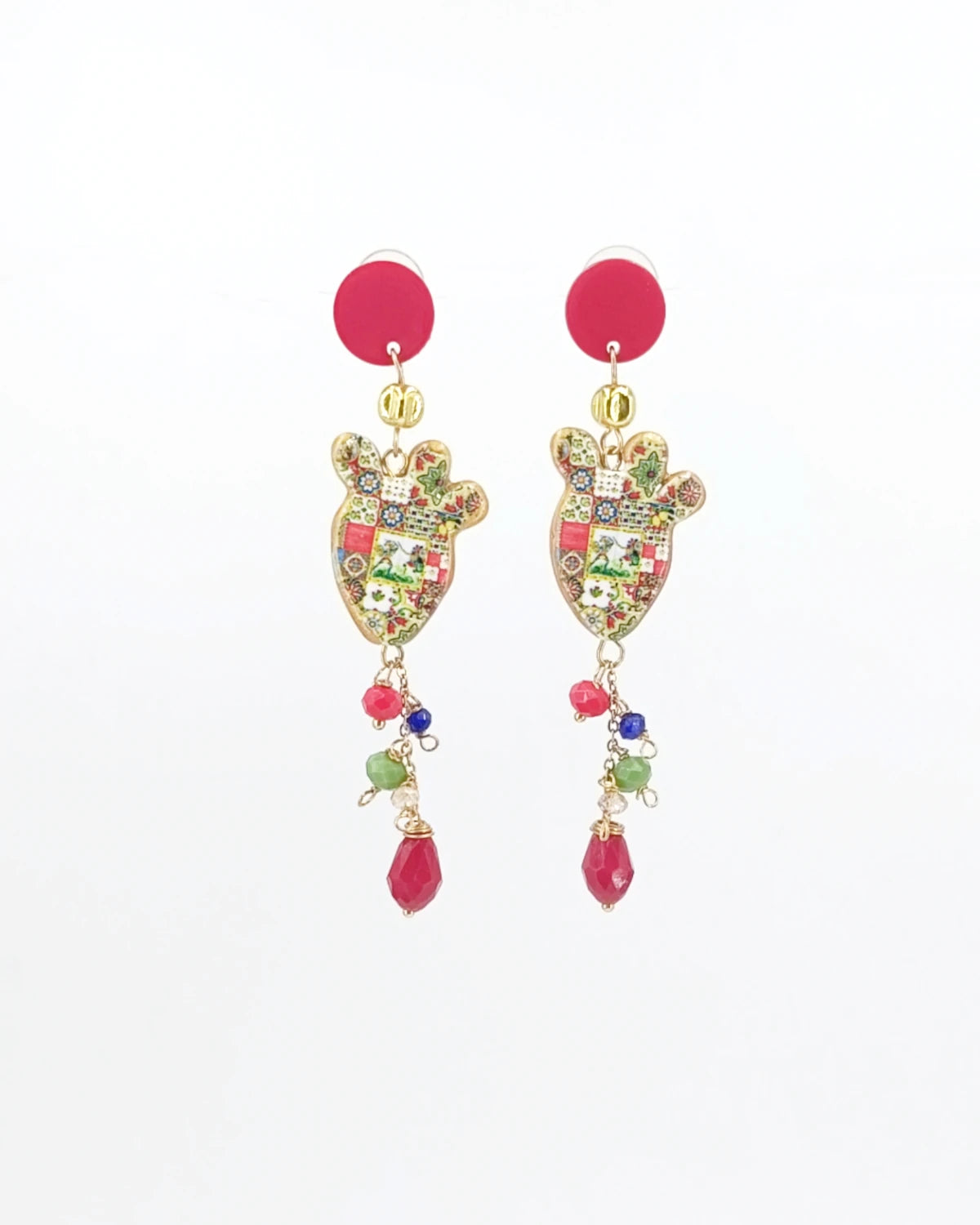 Orecchini Fichi d'India rosso