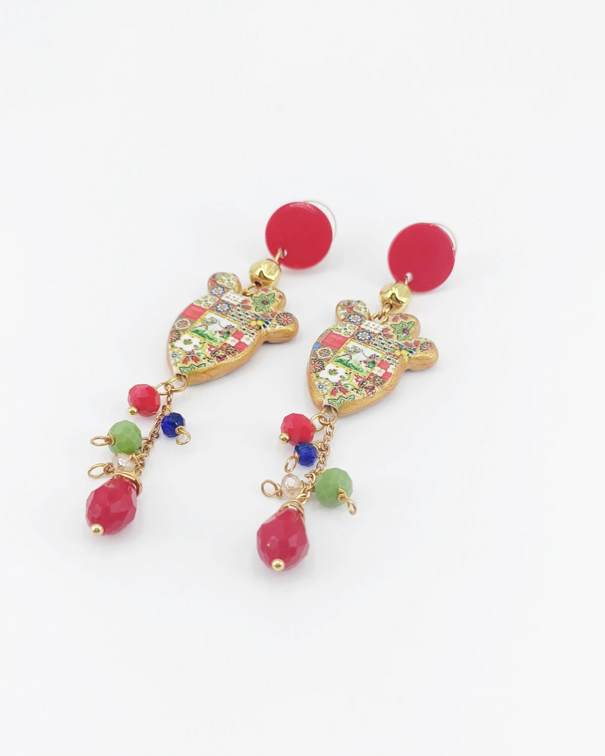 Orecchini Fichi d'India rosso a lobo