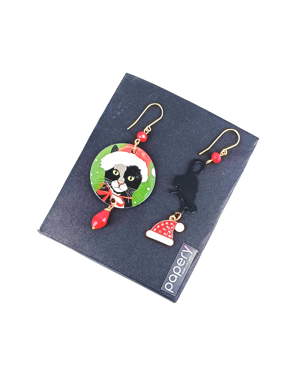 Orecchini Gatto natalizio