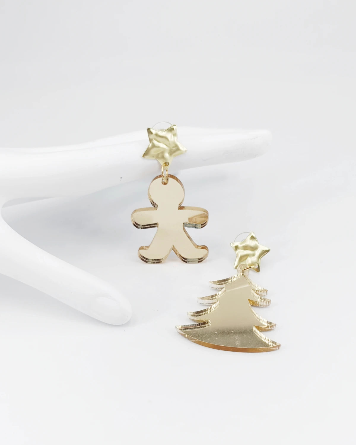 Orecchini Omino Pan di zenzero in plexiglass a lobo