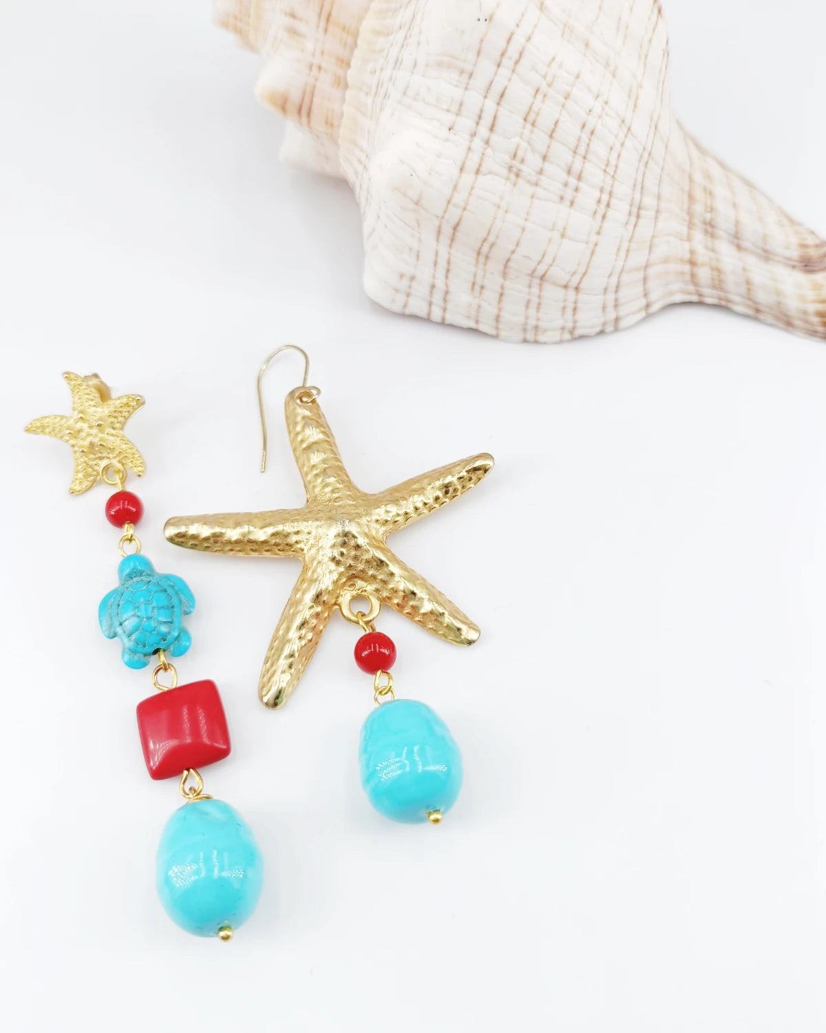 Orecchini Stella marina in Zama appoggiati