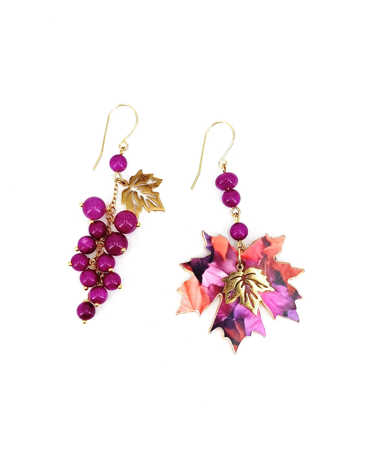 Orecchini Uva e foglia