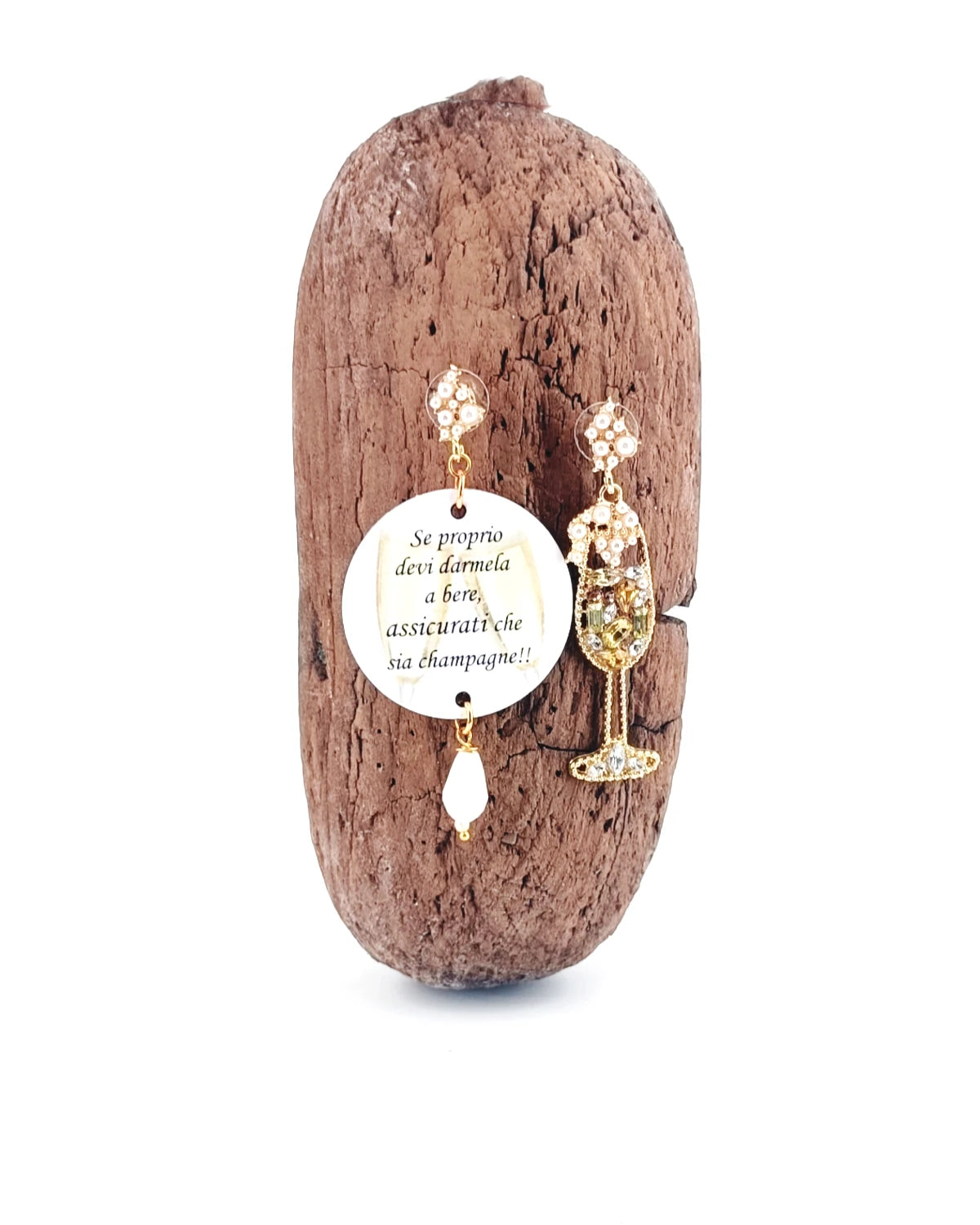 Orecchini di carta Assicurati che sia champagne