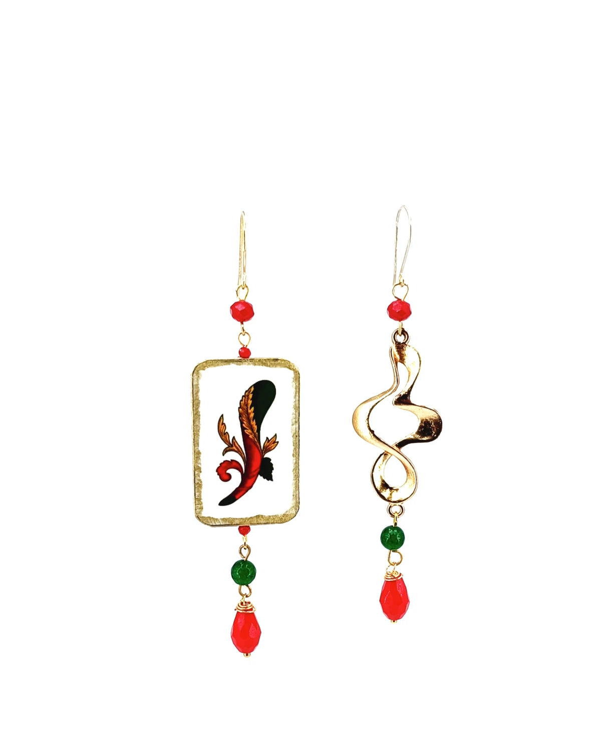 Orecchini di carta Asso di bastoni