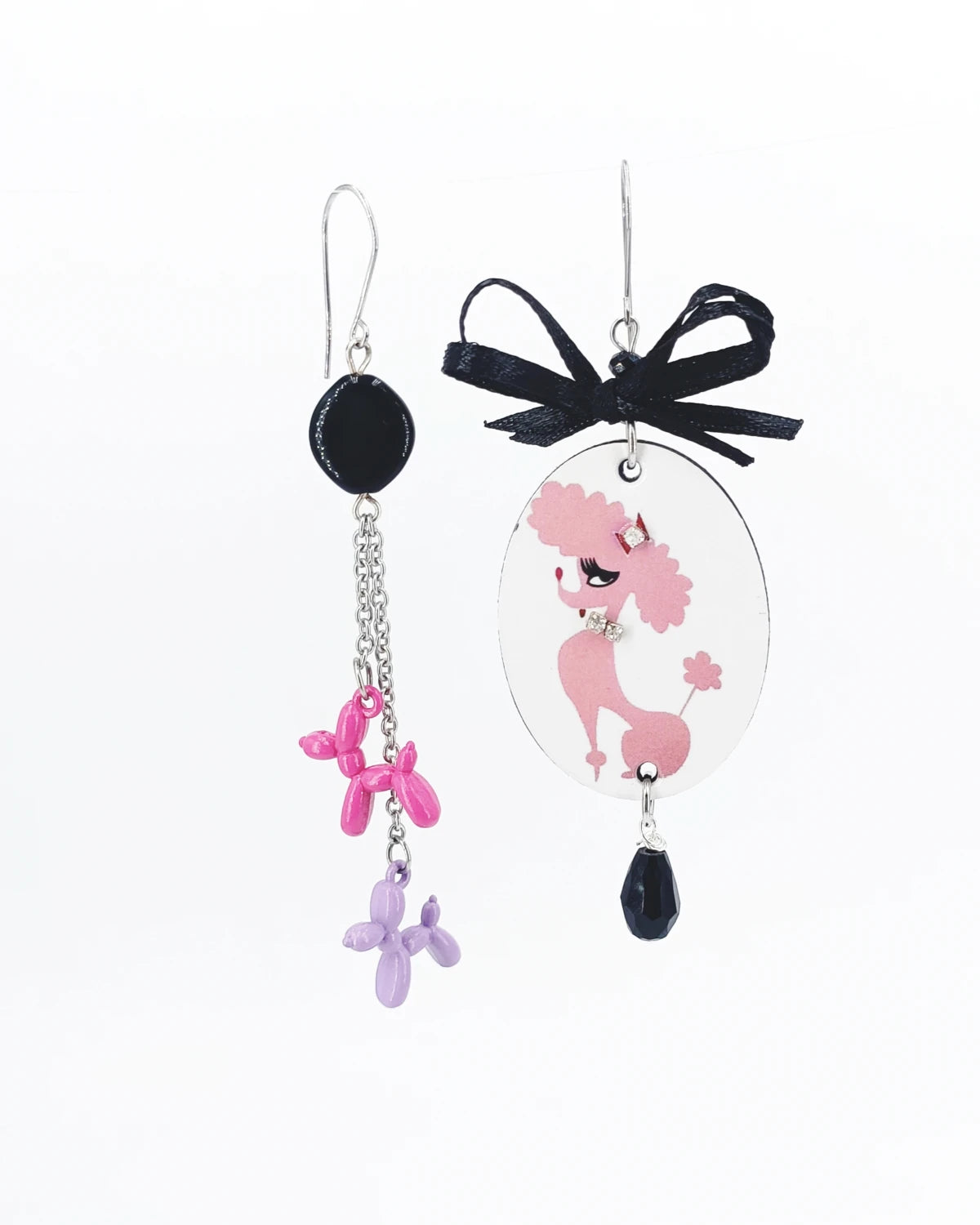 Orecchini di carta Barboncino rosa