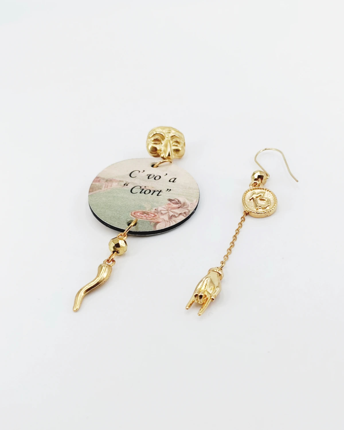 Orecchini di carta C' vo' a ciort