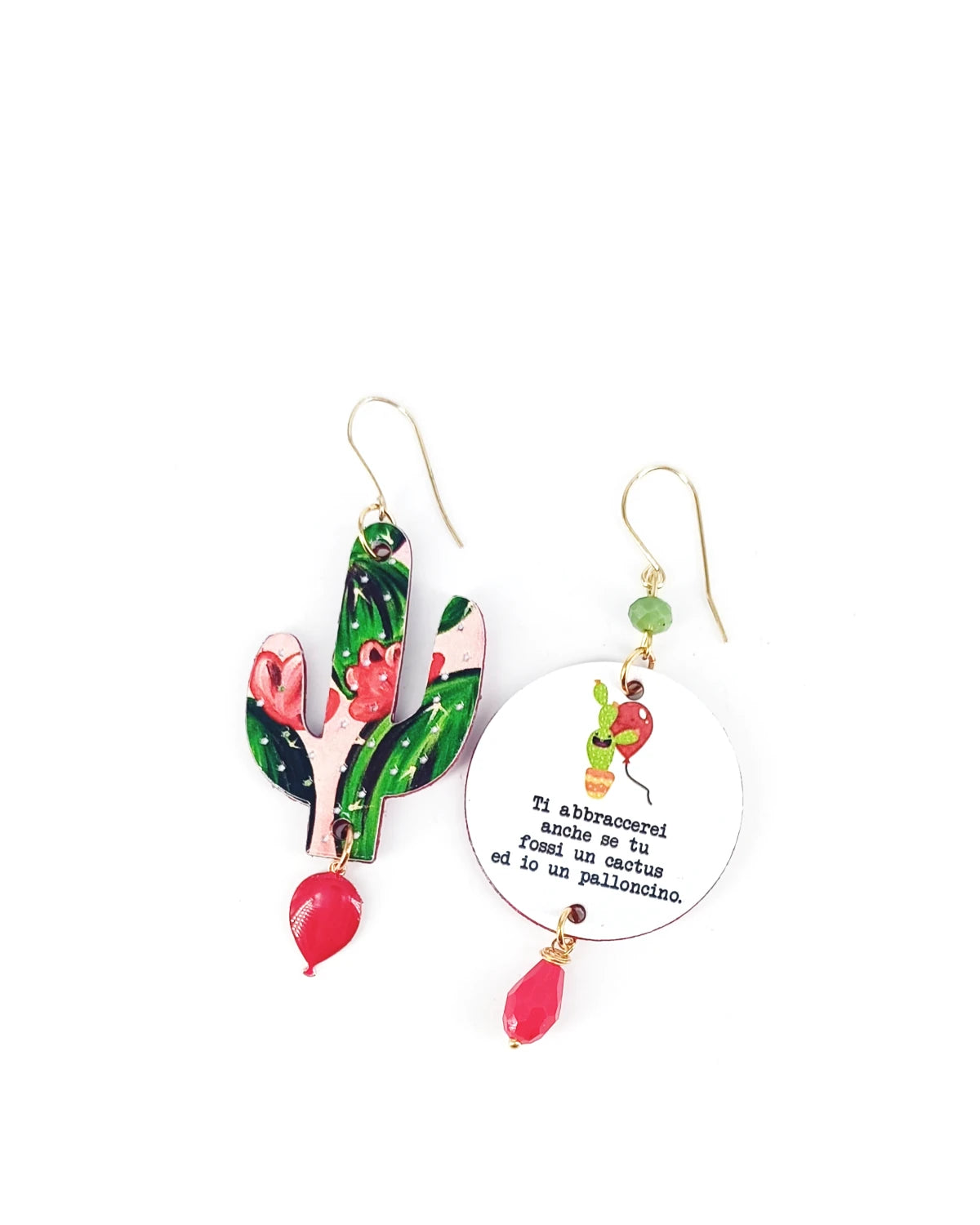 Orecchini di carta Cactus e palloncino