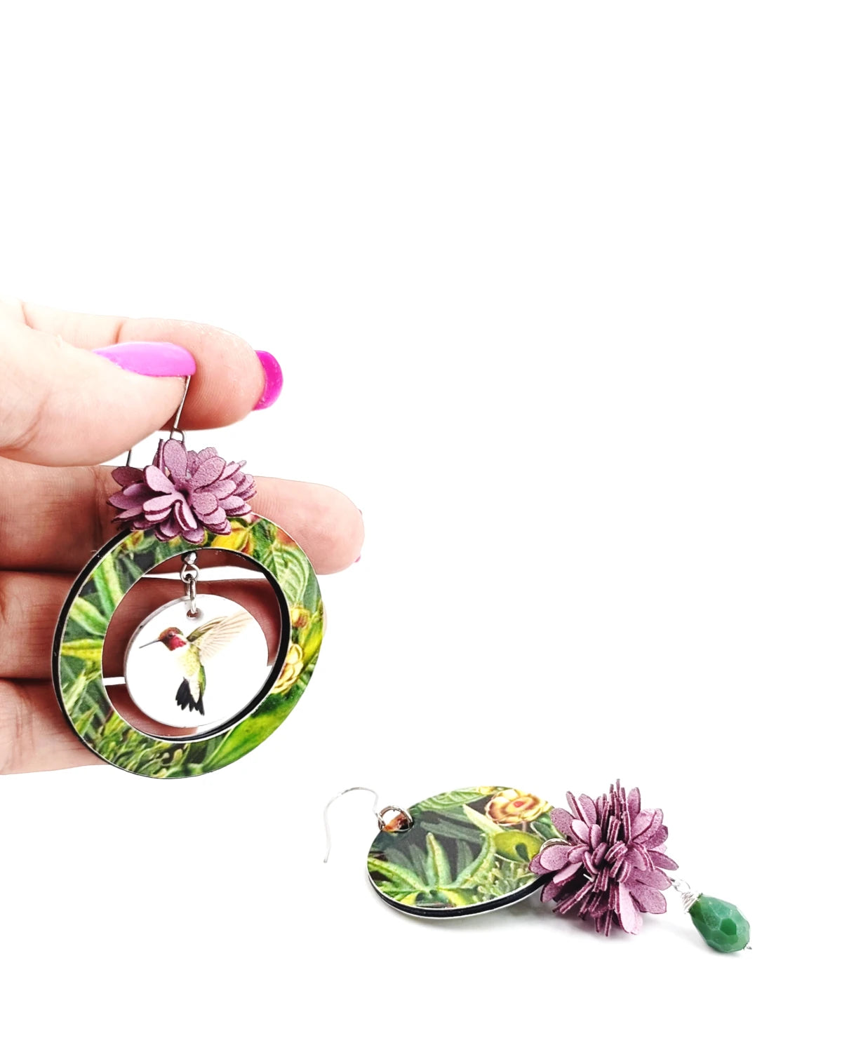 Orecchini di carta Colibrì