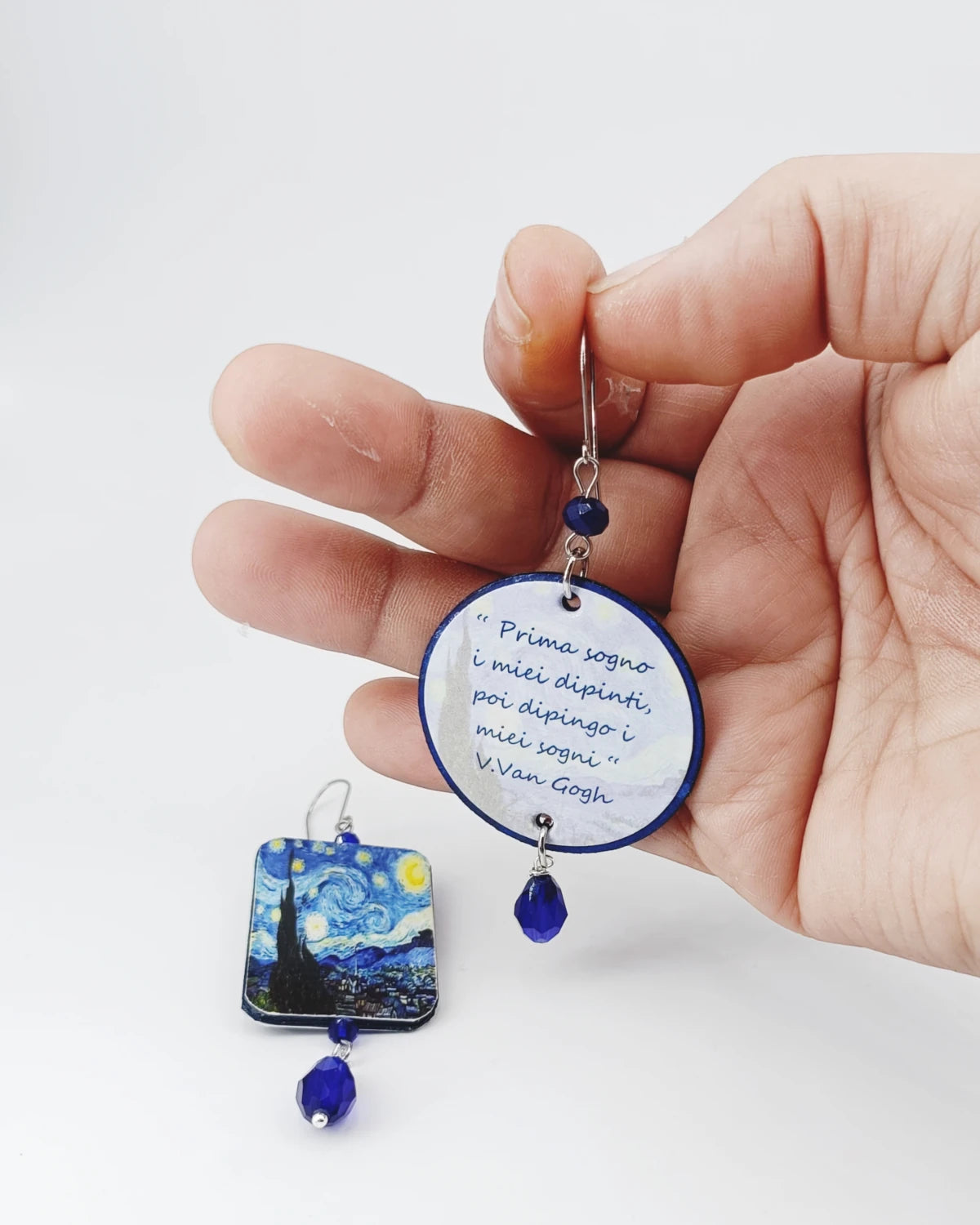 Orecchini di carta Dipingo i miei sogni su mano