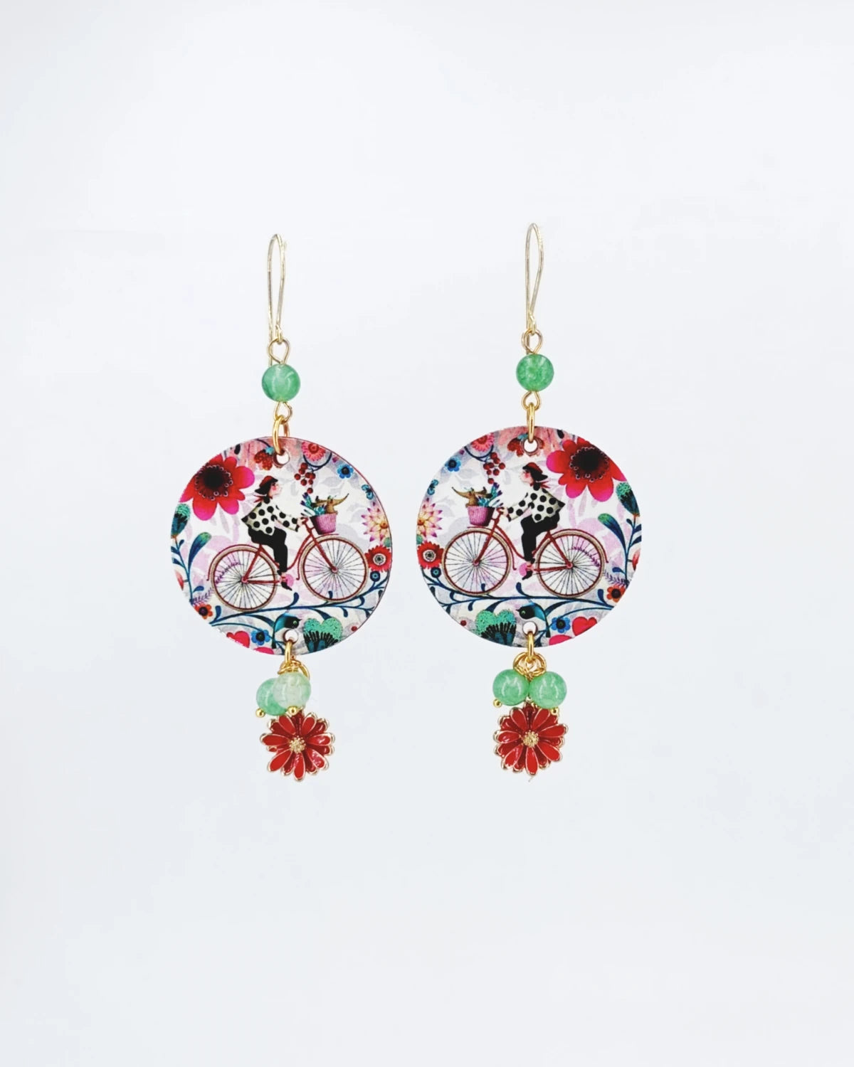 Orecchini di carta Donna in bicicletta