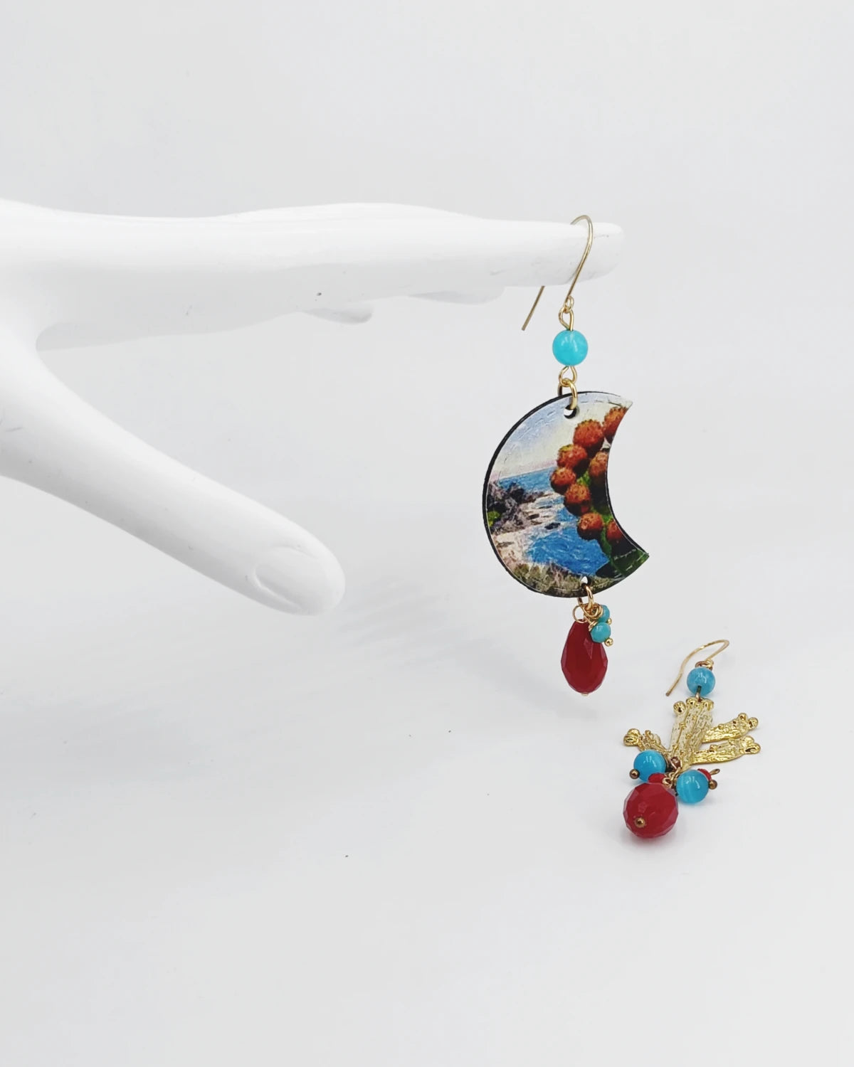 Orecchini di carta Fichi d'india su piedistallo