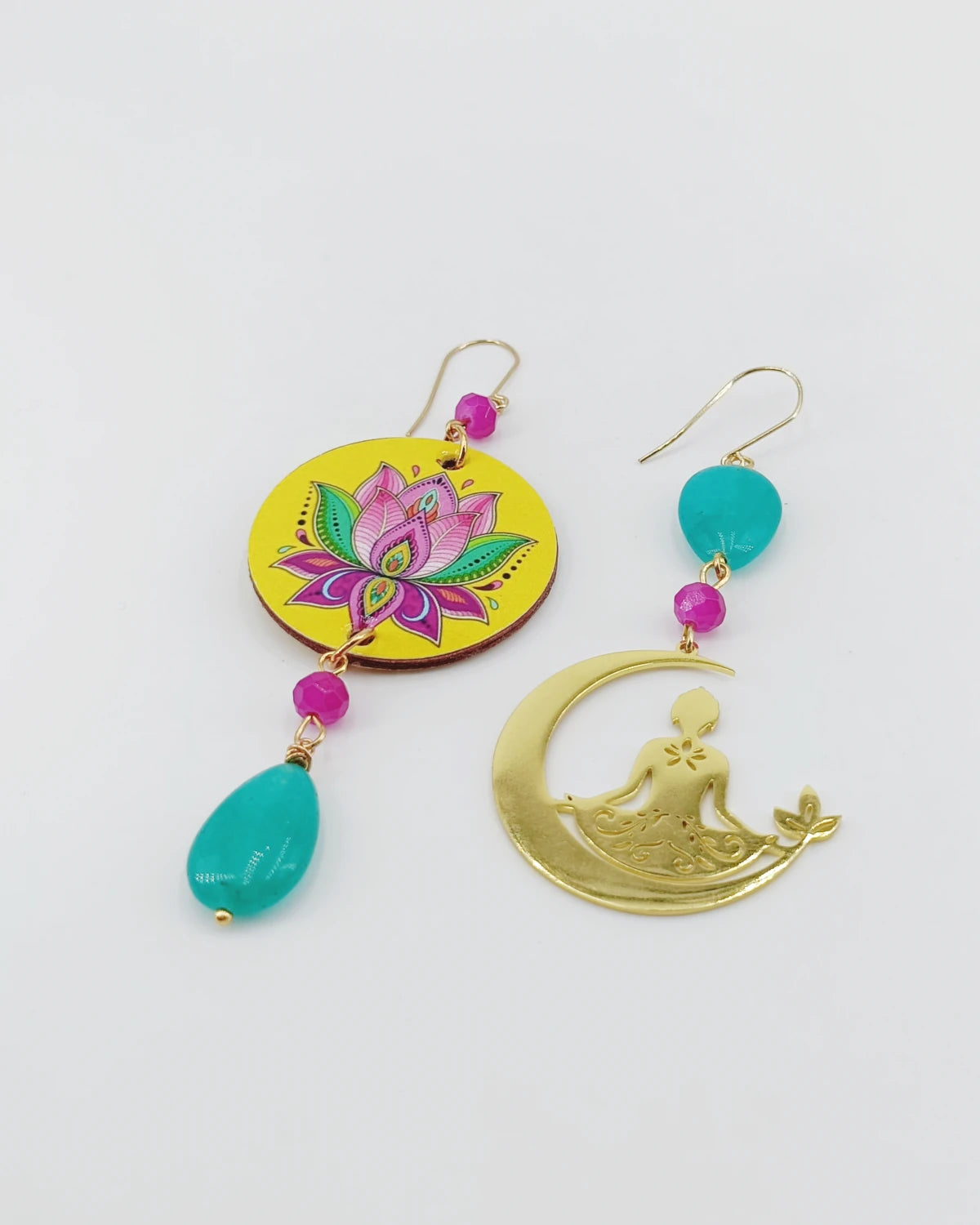 Orecchini  di carta Fiore di loto e buddha