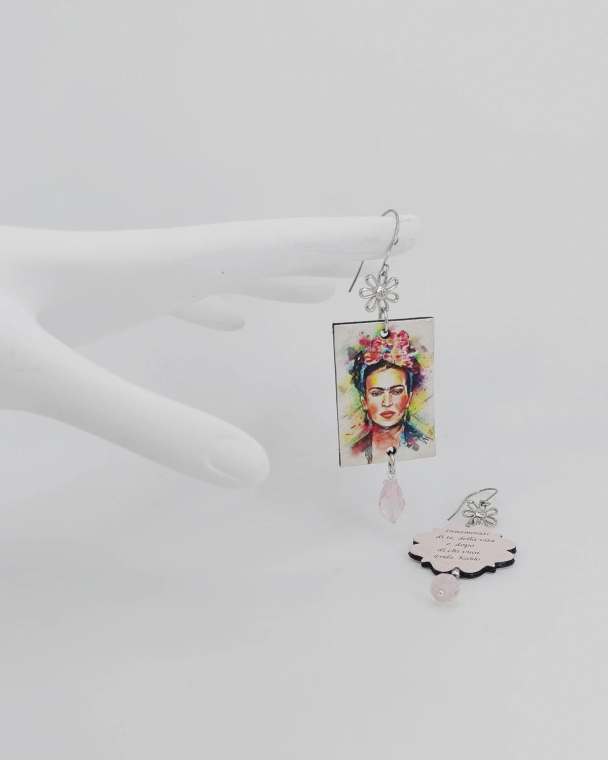 Orecchini di carta Frida Kahlo innamorati di te della vita e dopo di chi vuoi