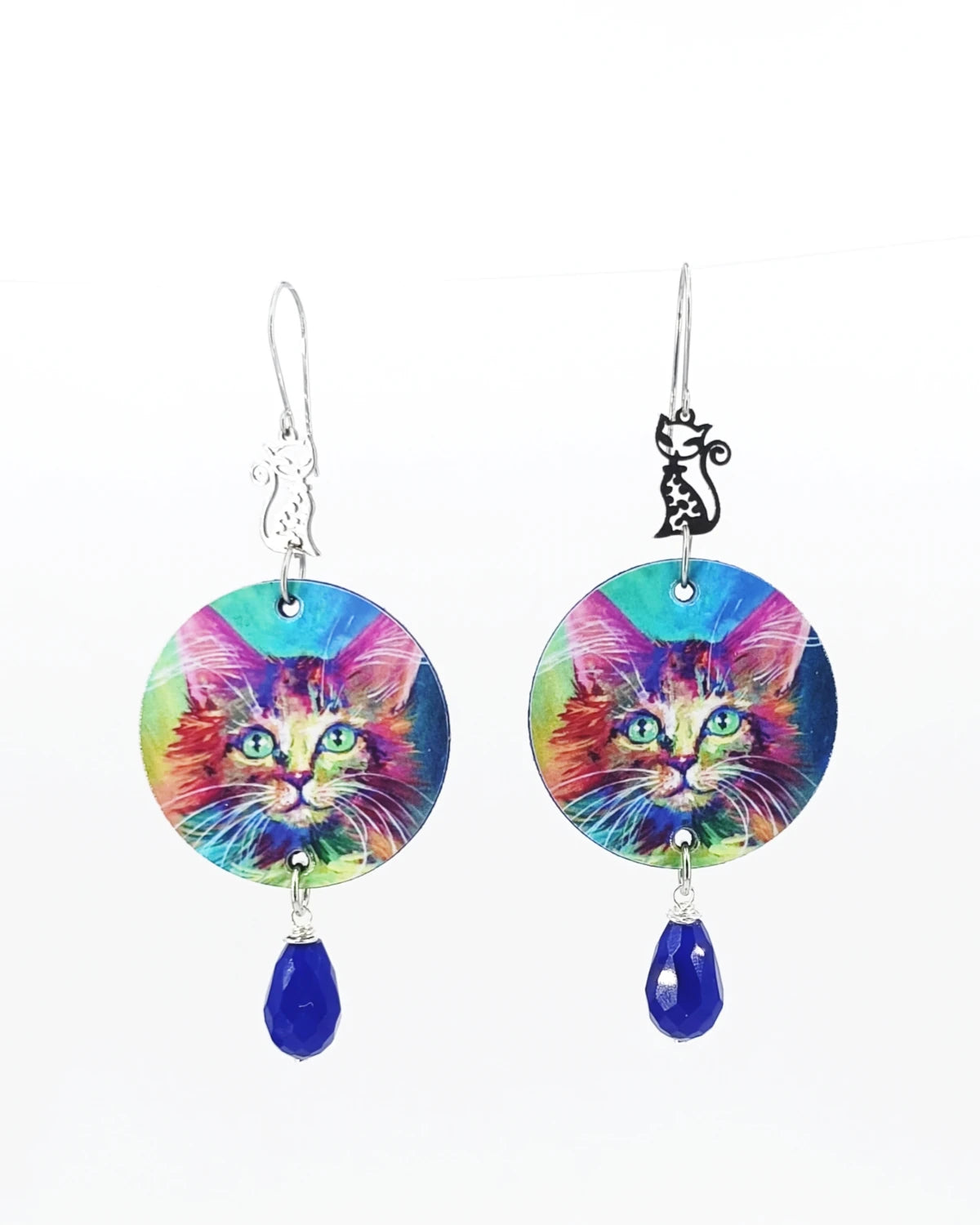 Orecchini di carta Gattini colorati