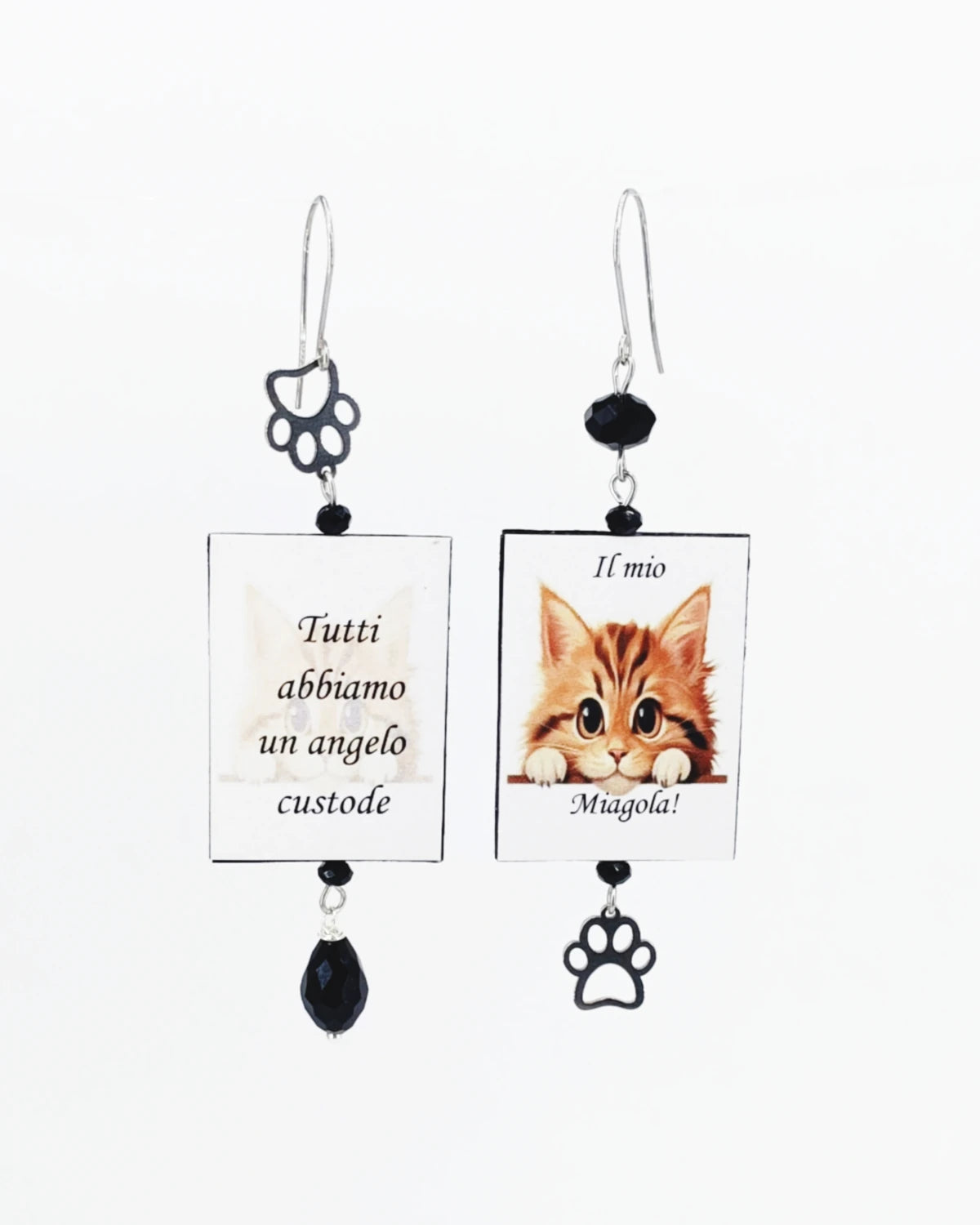 Orecchini di carta Il mio angelo custode miagola