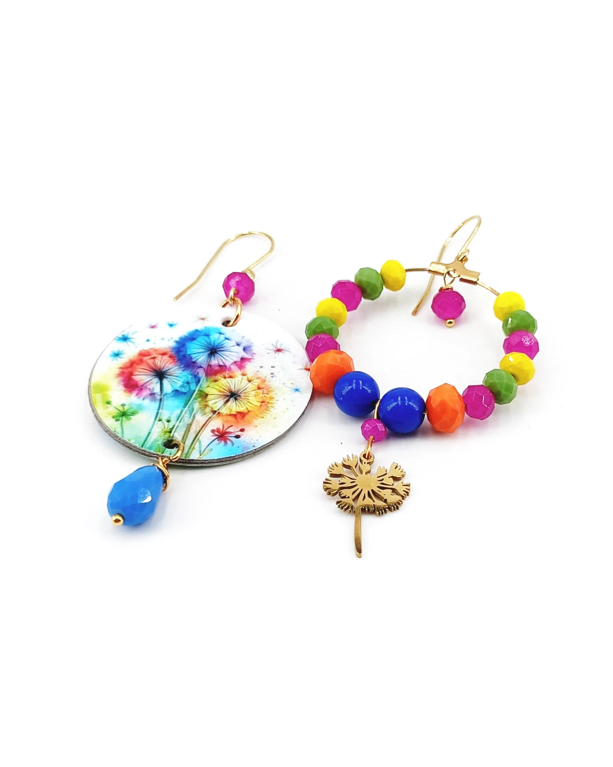 Orecchini di carta Il soffione colorato