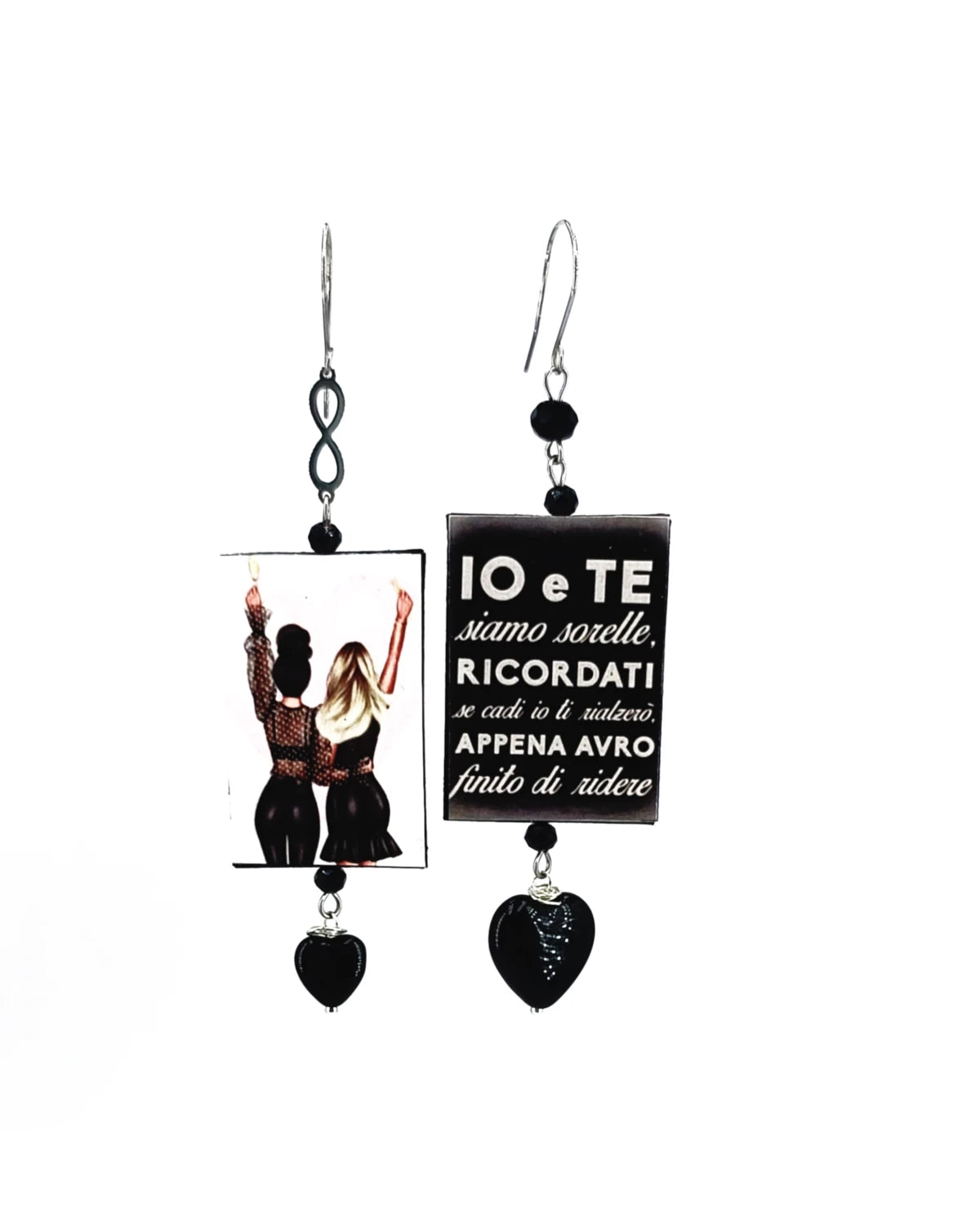 Orecchini di carta Io e te siamo sorelle