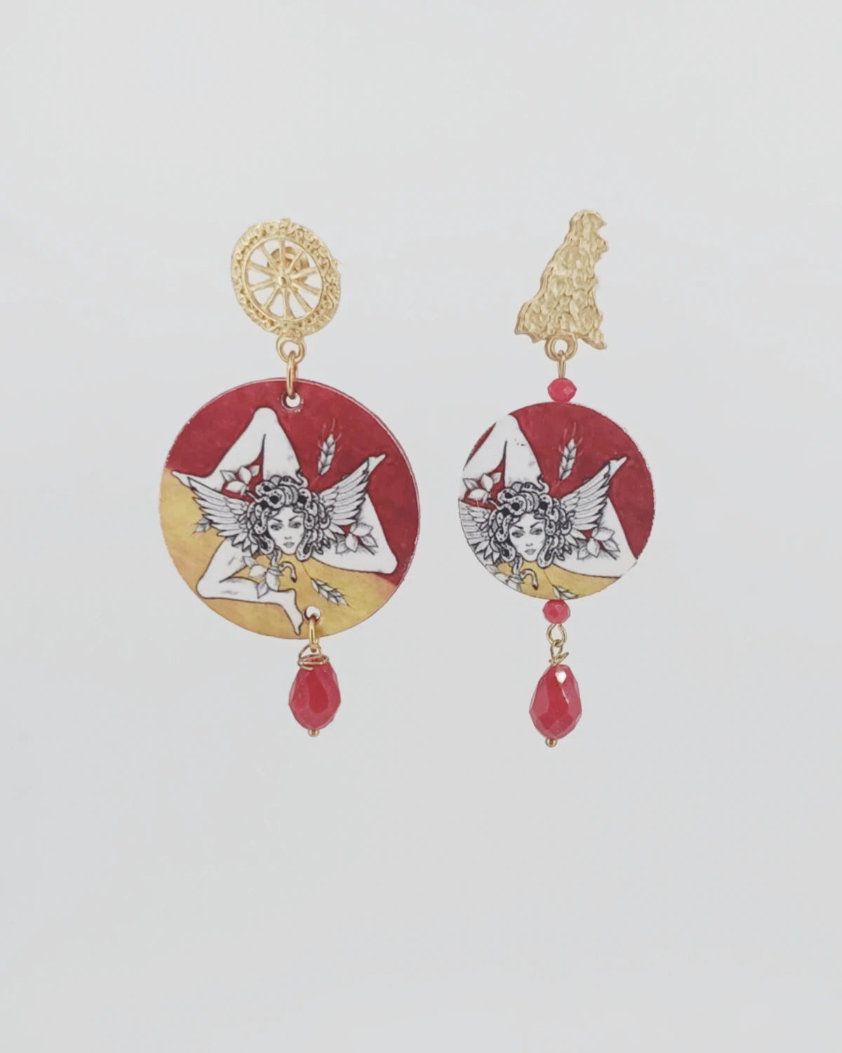 Orecchini di carta La Trinacria