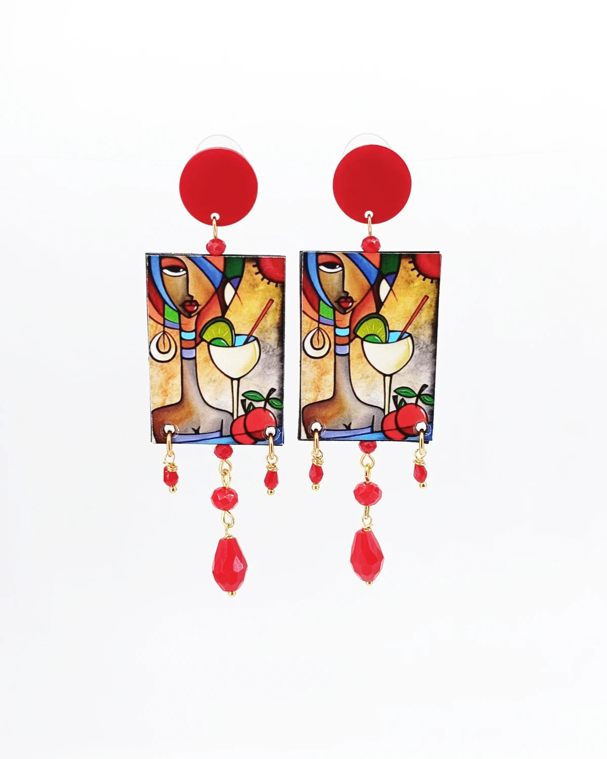 Orecchini di carta La donna col drink