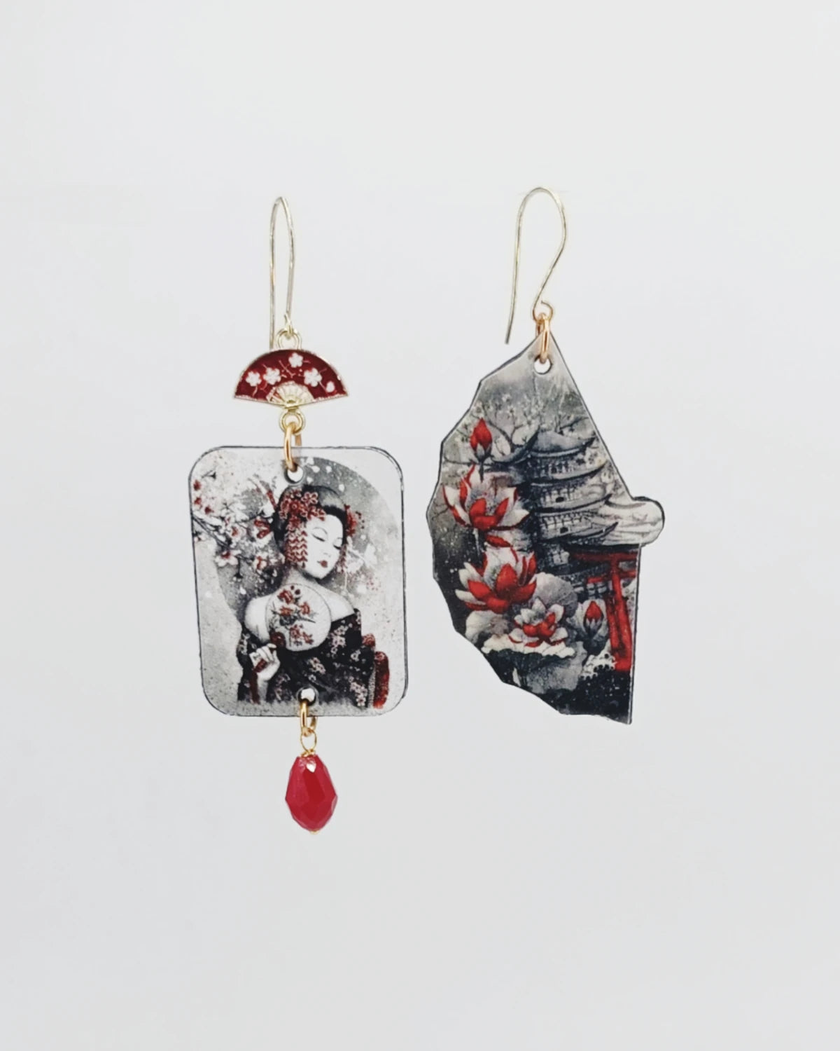 Orecchini di carta La geisha frontali