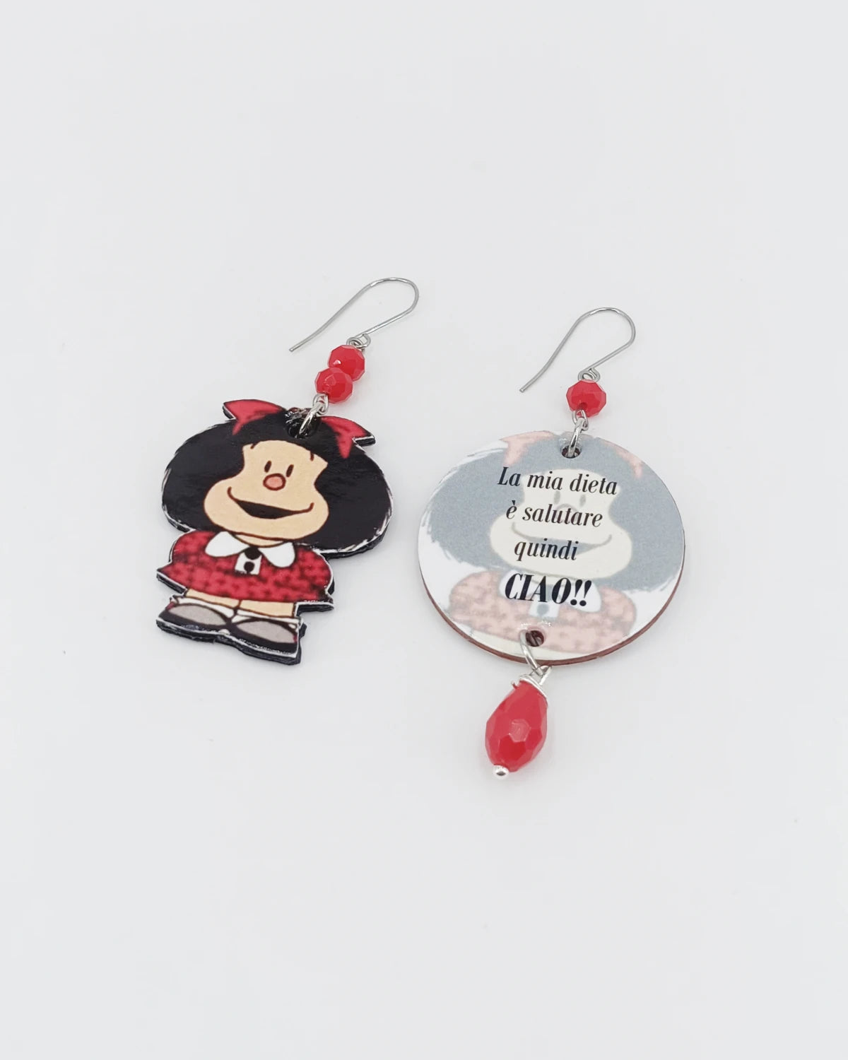 Orecchini di carta La mia dieta è salutare quindi ciao