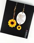Orecchini di carta Le persone girasole su packaging