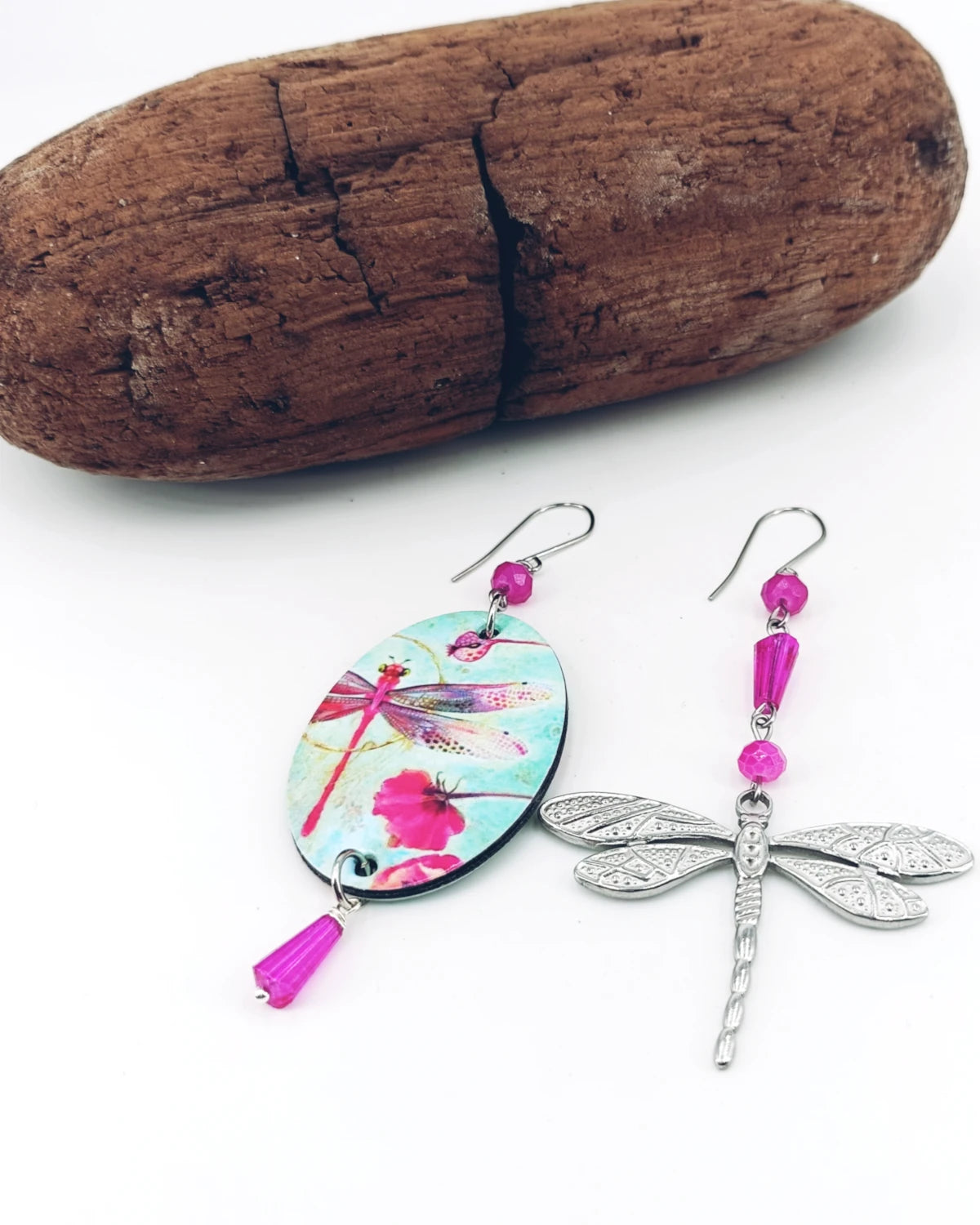 Orecchini di carta Libellula argento