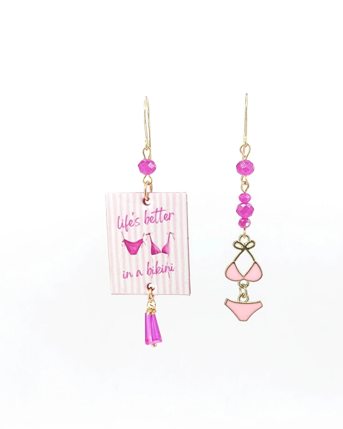Orecchini di carta Life's better in a bikini