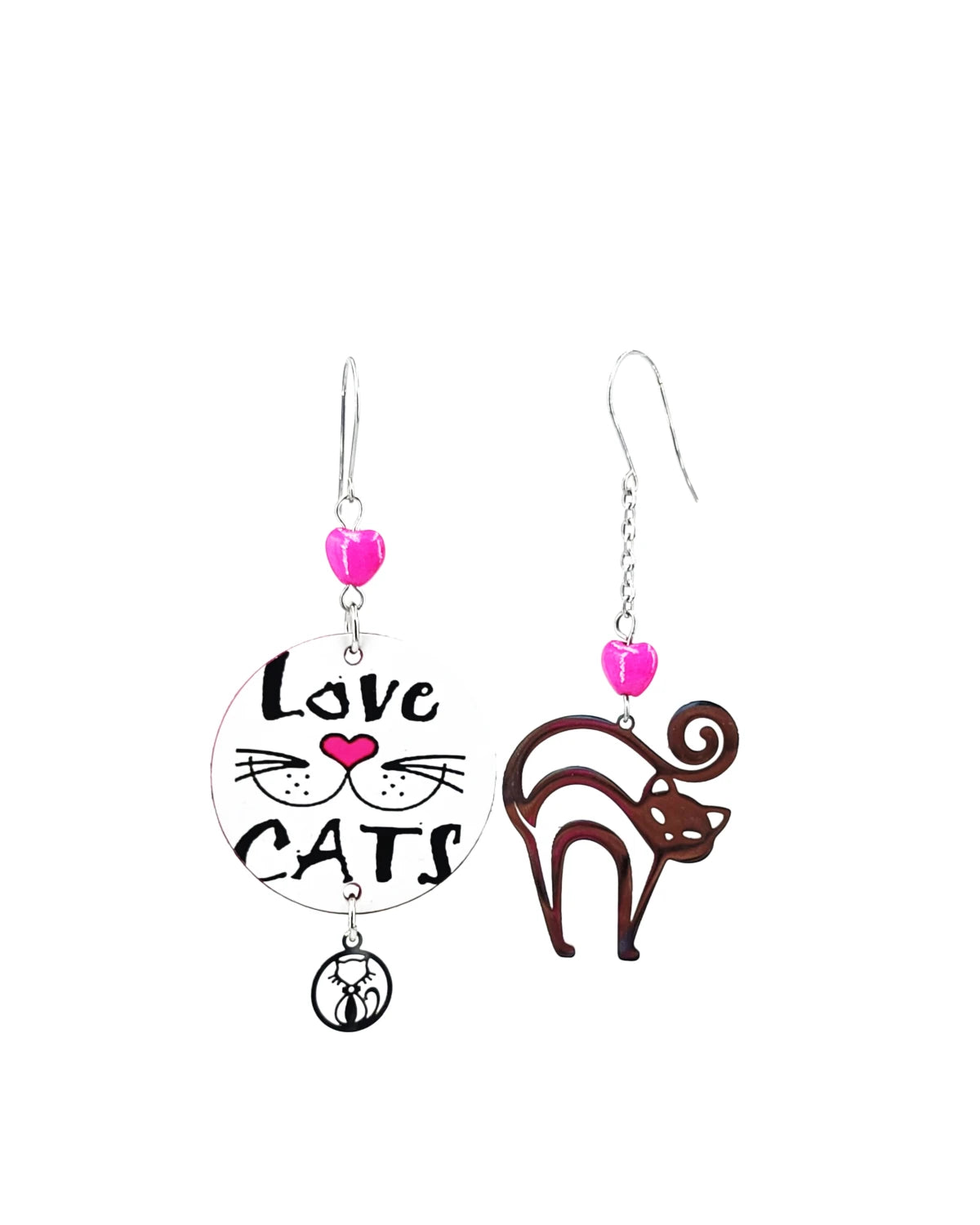 Orecchini di carta Love cats