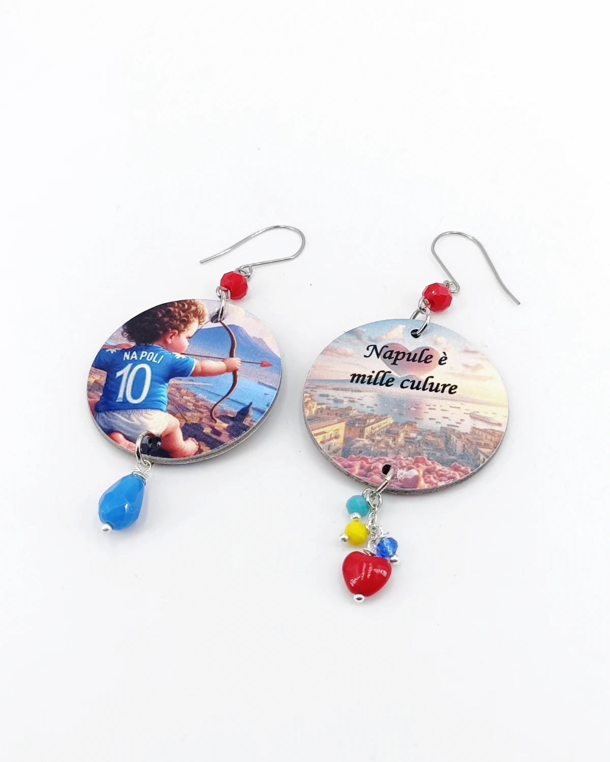 Orecchini di carta Napoli è mille culure retro