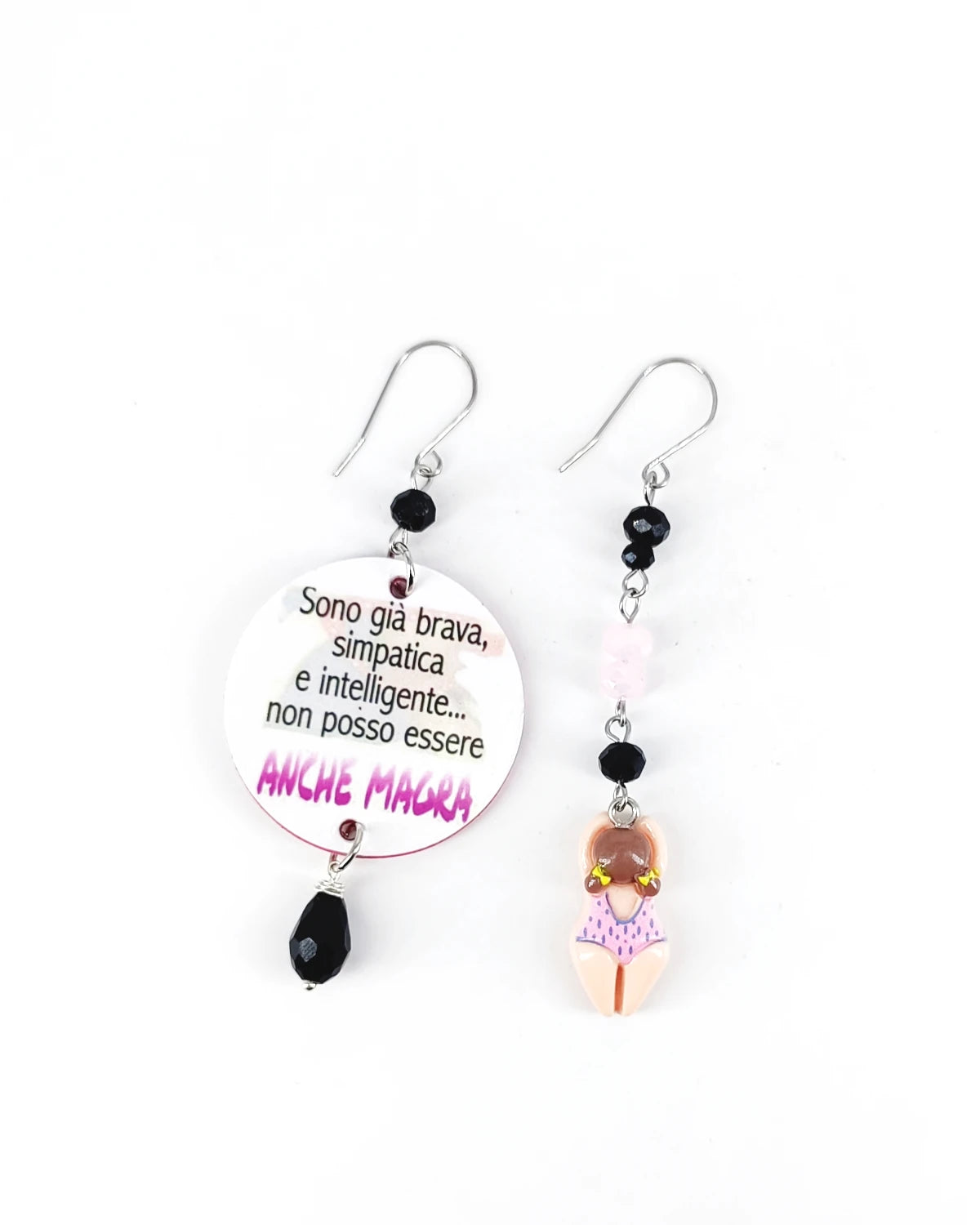 Orecchini di carta Non posso essere anche magra
