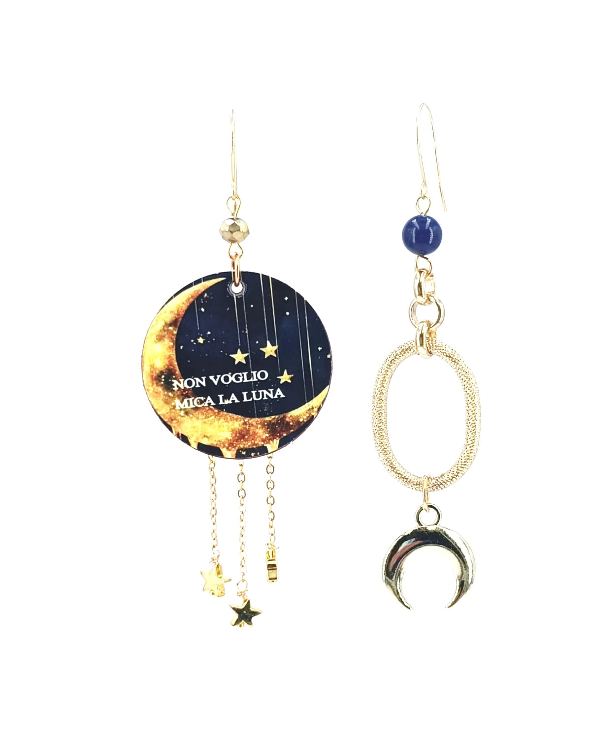 Orecchini di carta Non voglio mica la luna