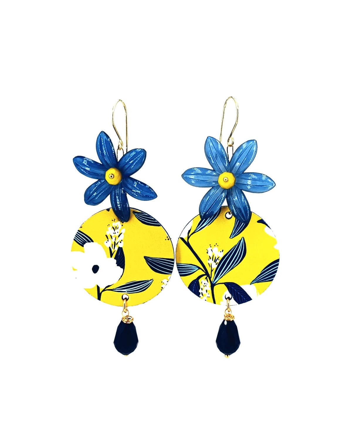 Orecchini di carta Petali in blu