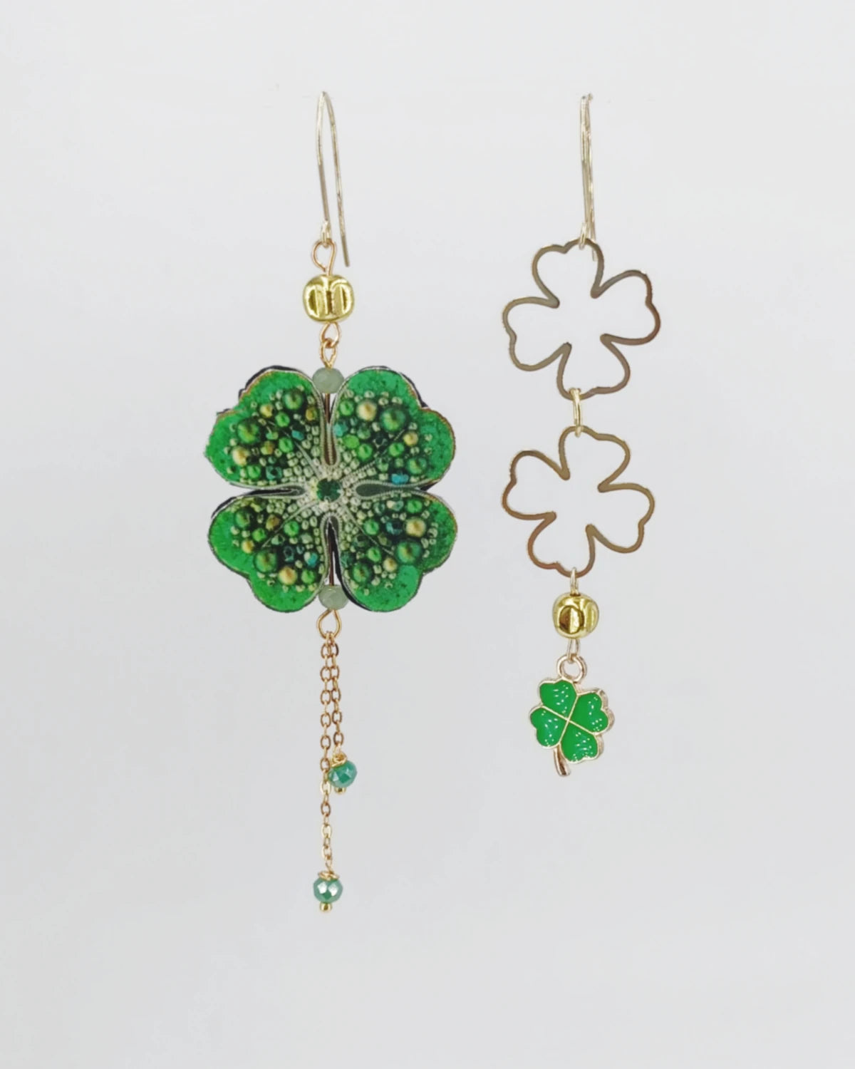 Orecchini di carta Quadrifoglio verde