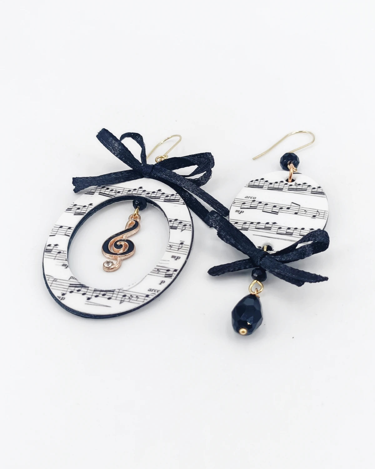 Orecchini di carta Spartito musicale