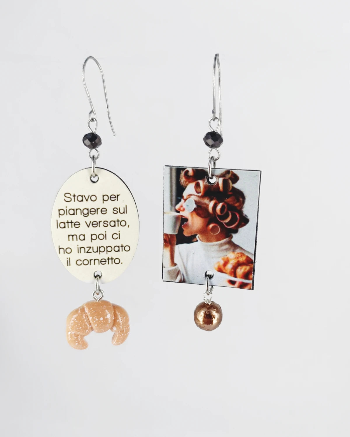 Orecchini di carta Stavo per piangere sul latte versato