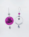 Orecchini di carta Sticazzi fucsia
