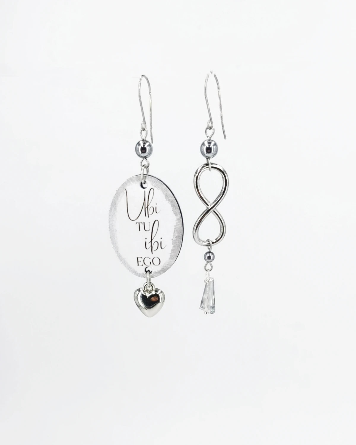 Orecchini di carta Ubi tu ibi ego argento