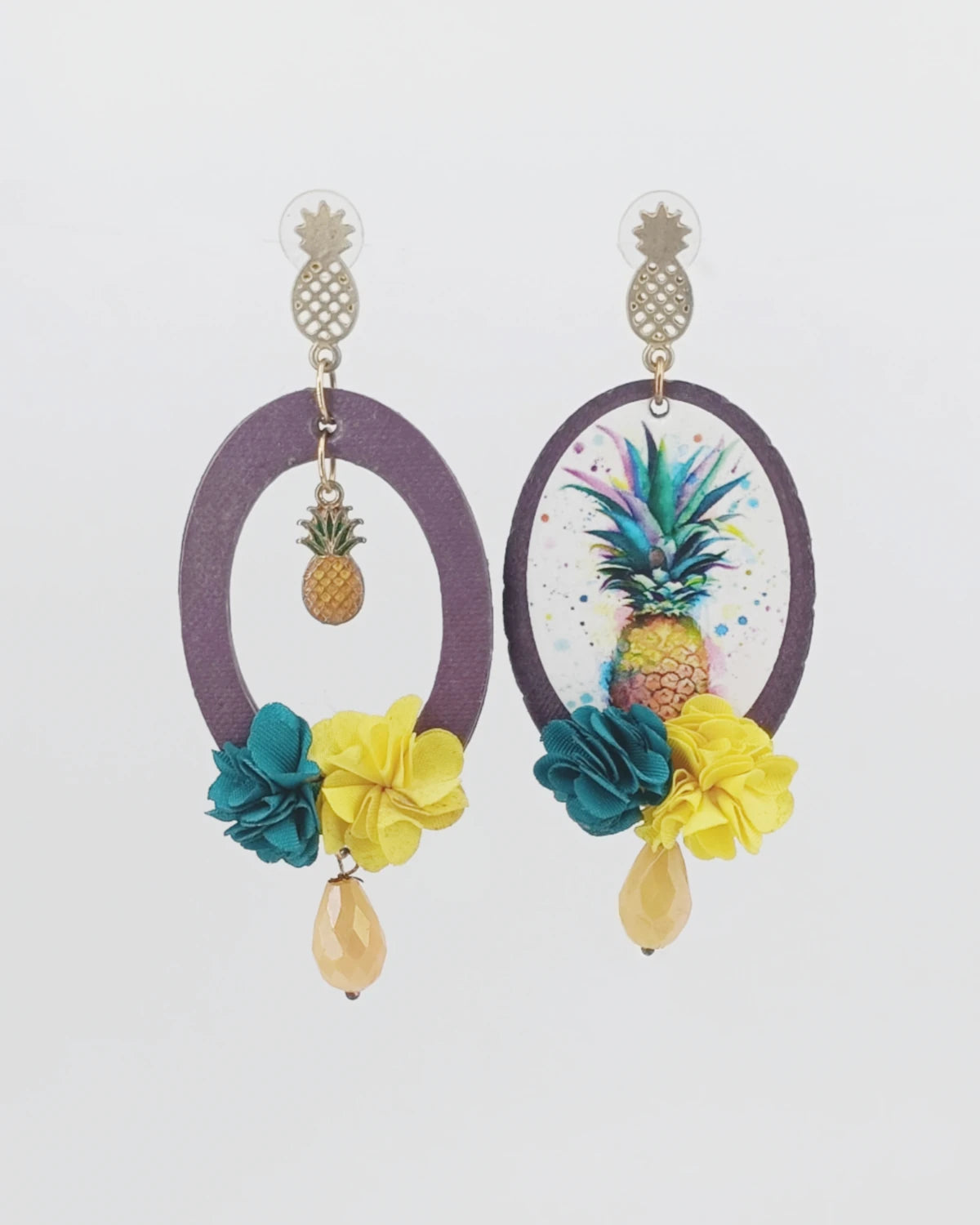 Orecchini di carta a lobo Ananas