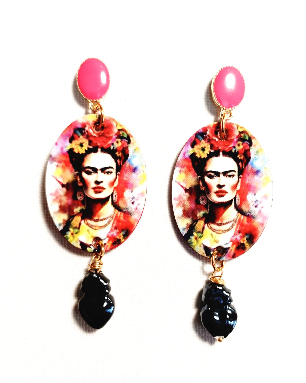 Orecchini di carta a lobo Frida Kahlo