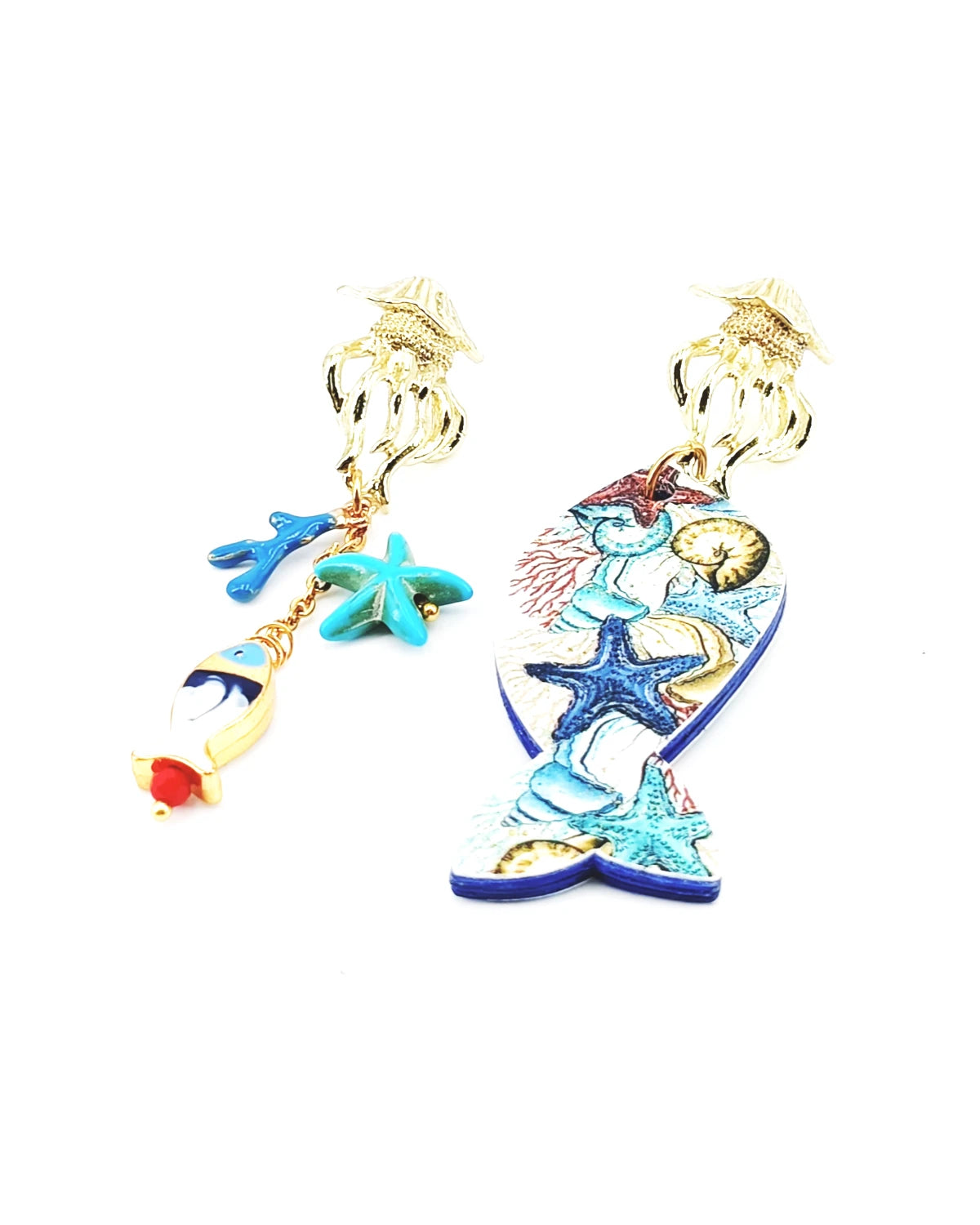 Orecchini di carta a lobo Pesce