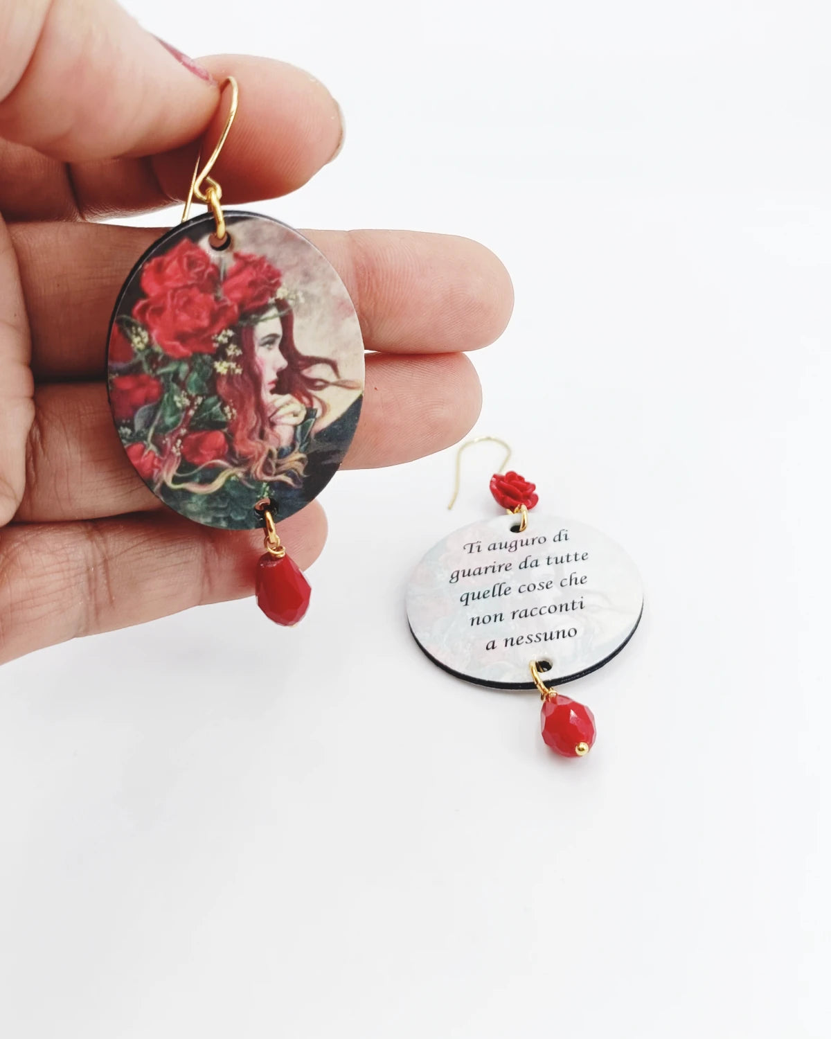 Orecchini di carta di auguro di guarire dalle cose che non racconti