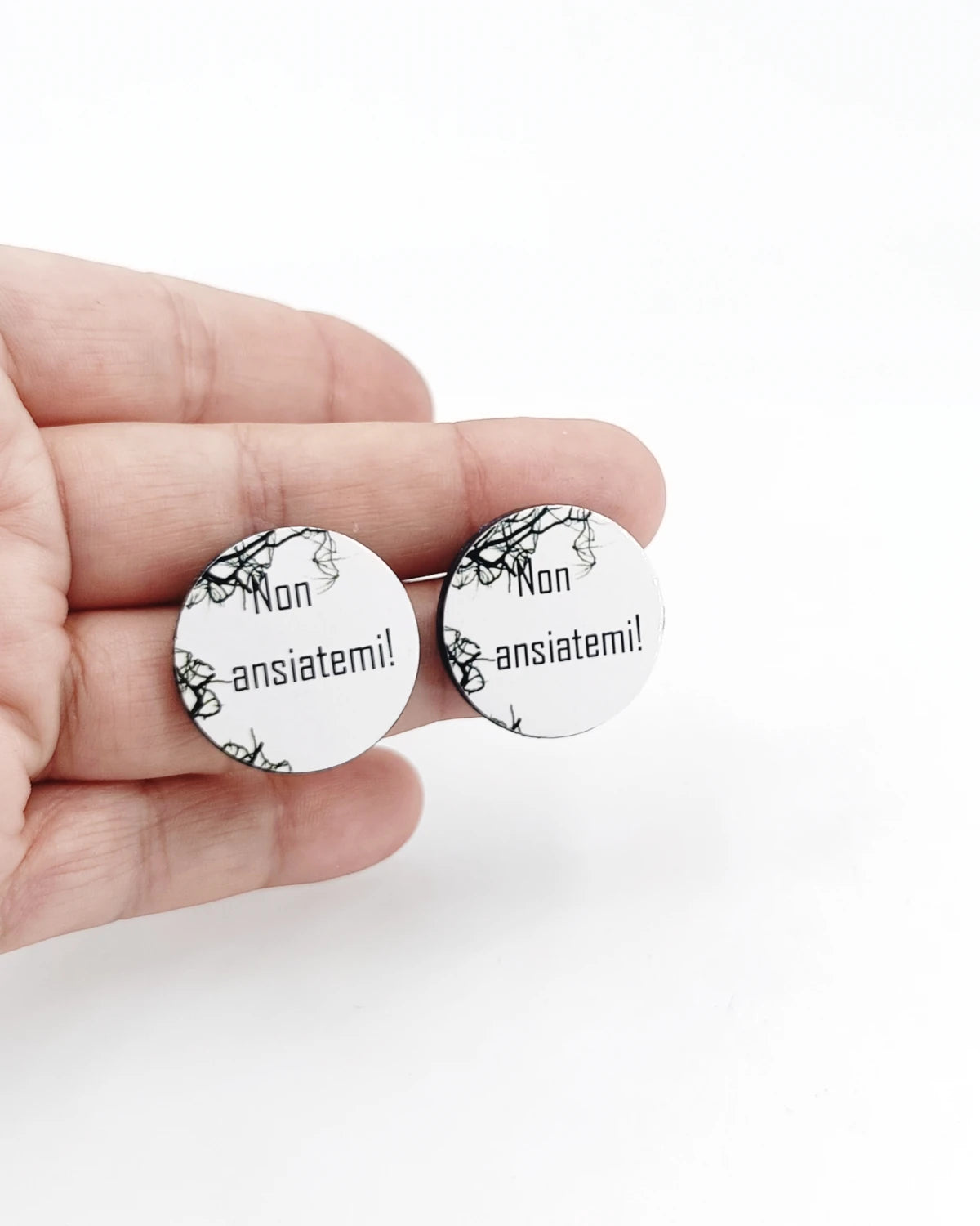 Orecchini di carta Non ansiatemi